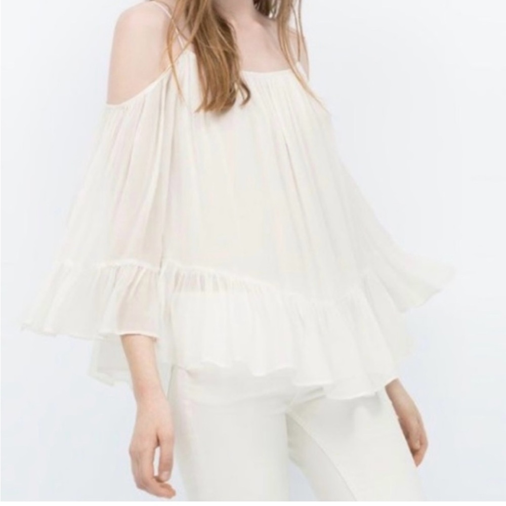 Zara Off-Shoulder Cream Blouse
